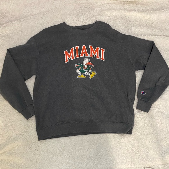 University of Miami Mens Crewneck Sweatshirt - Picture 2 of 3